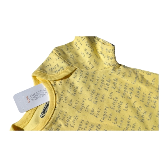 Gymboree 3-6m Ten Little Toes/Fingers Yellow Onesie - Picture 2 of 6
